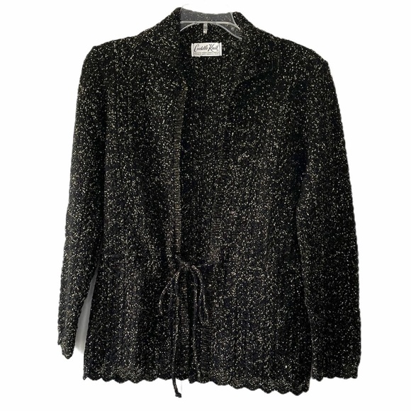 Cuddle Knit vintage black and gold tie cardigan - Picture 1 of 4